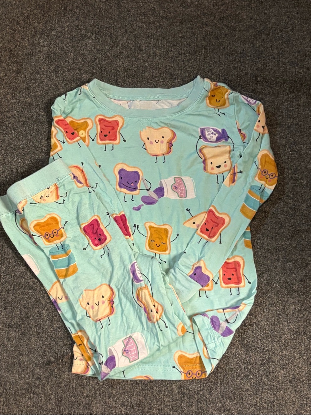 Little Sleepies Light Blue Toast & Jam Pajama Set